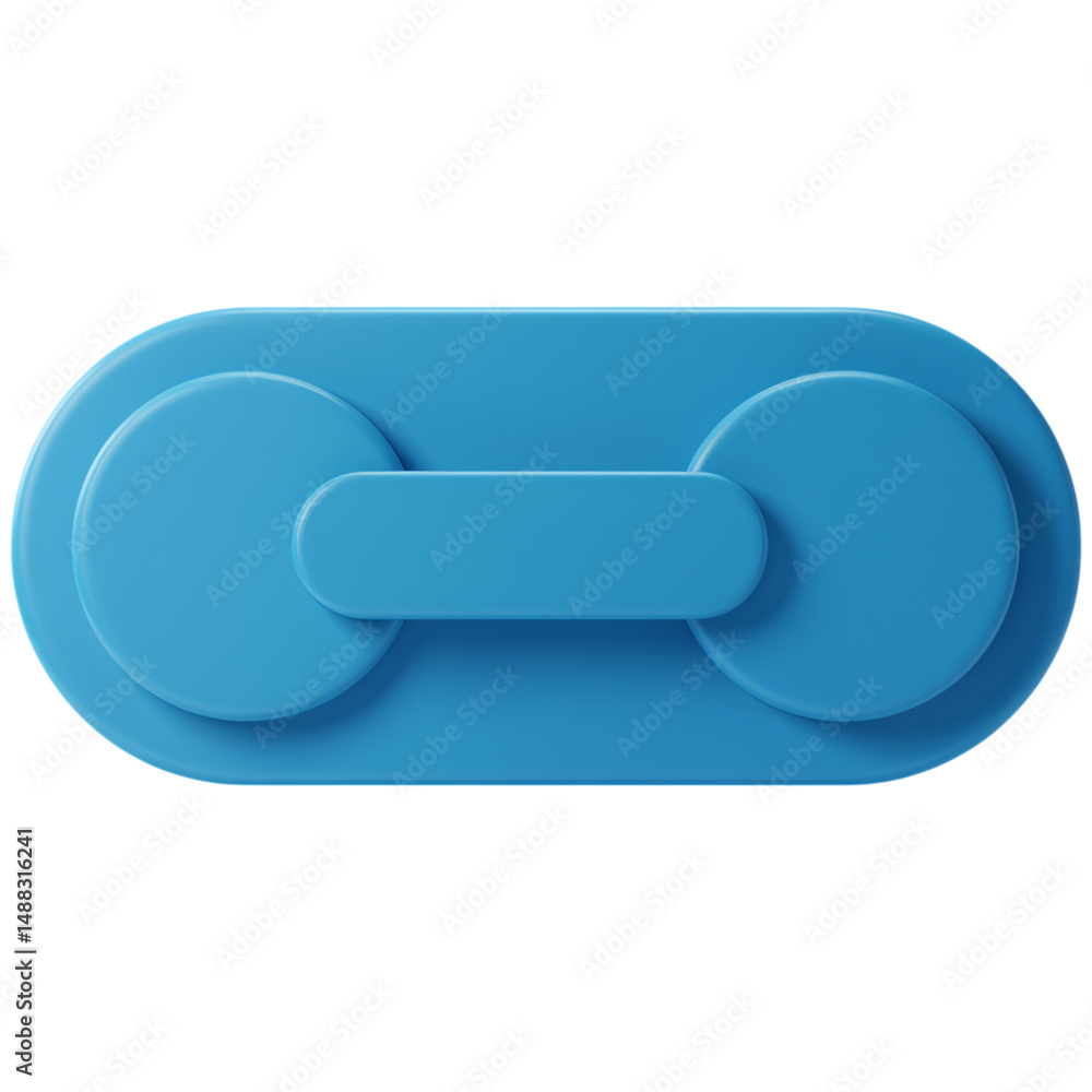 Poster blue button element isolated on a transparent background