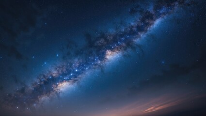 Fototapeta premium Long exposure photograph of the Milky Way featuring grain