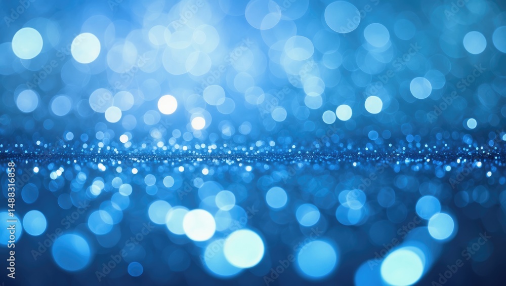 Aufkleber glittering blue bokeh blur background with defocus effect