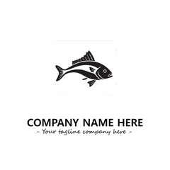 Fish silhouette logo company design vector illustration