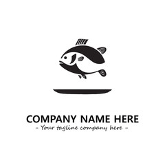 Fish silhouette logo company design vector illustration