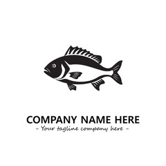 Fish silhouette logo company design vector illustration