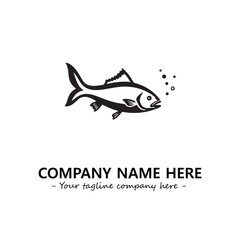 Fish silhouette logo company design vector illustration