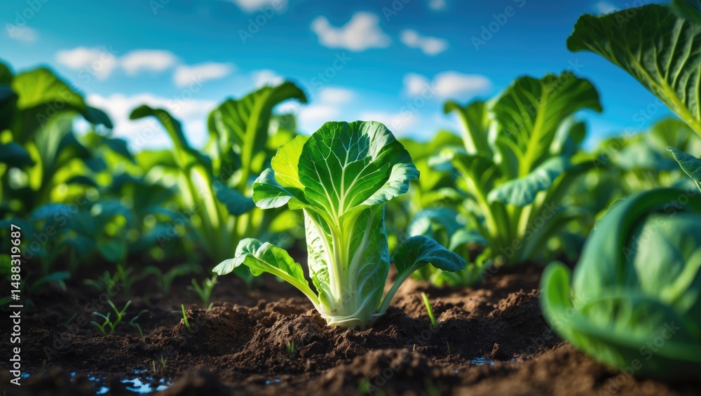 Poster a small cabbage roll develops in a field