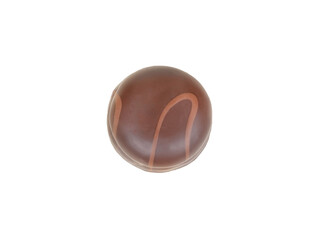 Chocolate Iced Biscuits Isolated On White Background, top view