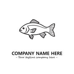Fish silhouette logo company design vector illustration
