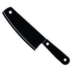 butcher element isolated chopping knife on white background