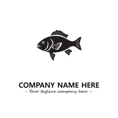 Fish silhouette logo company design vector illustration