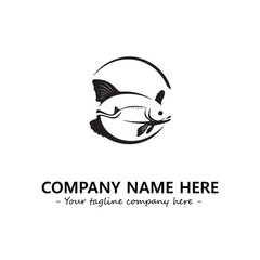 Fish silhouette logo company design vector illustration