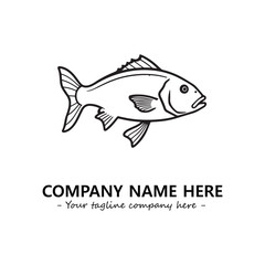 Fish silhouette logo company design vector illustration