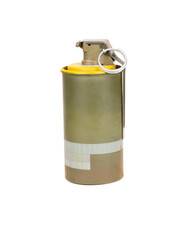 Army smoke grenade isolated on a white background