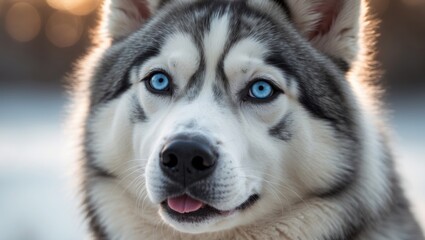 Obraz premium Gorgeous visage of a husky dog.