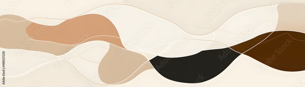 Poster abstract design with flowing shapes and colors.