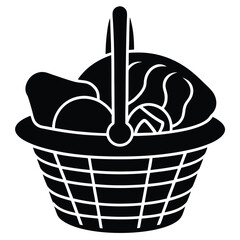 Fototapeta premium butcher element isolated meat basket on white background