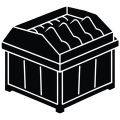 butcher element isolated meat bins on white background