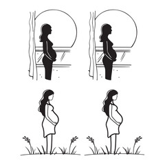 Silhouette of a pregnant woman