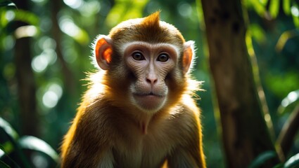 Obraz premium A monkey in the woods