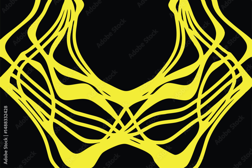 Poster abstract yellow lines on black background graphic suitable for multiple design uses