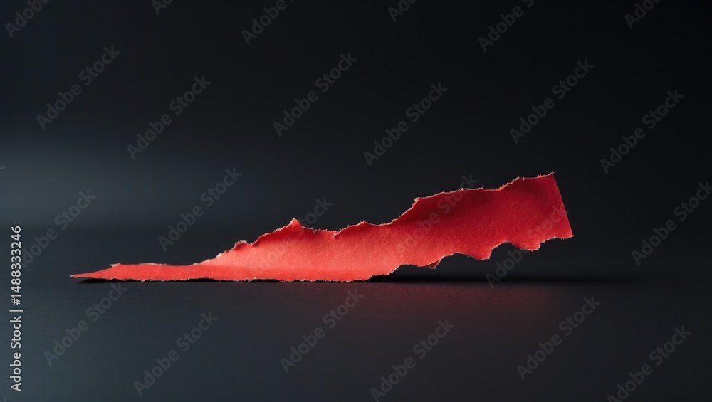 Aufkleber fragment of ripped red paper with space for text.