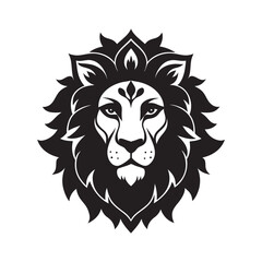 Mandala Lion Face Silhouette Geometric Spiritual Design