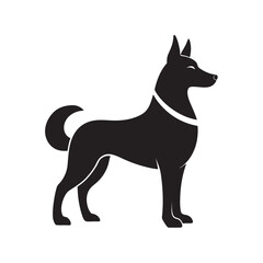 Loyal Dog Guard Pose Silhouette Protective Companion