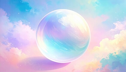 Dreamy celestial bubble skies of pastel hues digital art ethereal environment surreal viewpoint
