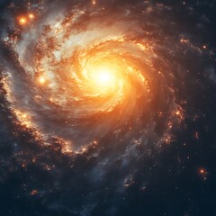 Fototapeta premium Spiral galaxy in deep space. Vast swirling nebulae, intense colors, and countless stars