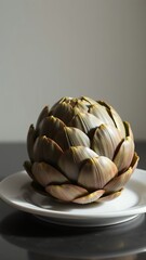 Obraz premium Vivid Artichoke Against a White Mug Background
