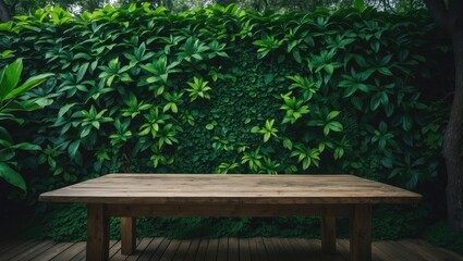 Naklejka premium Wooden floor and nature-inspired tree fence backgrounds.