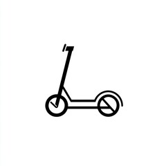 Electric scooter icon, simple design, white background, transportation