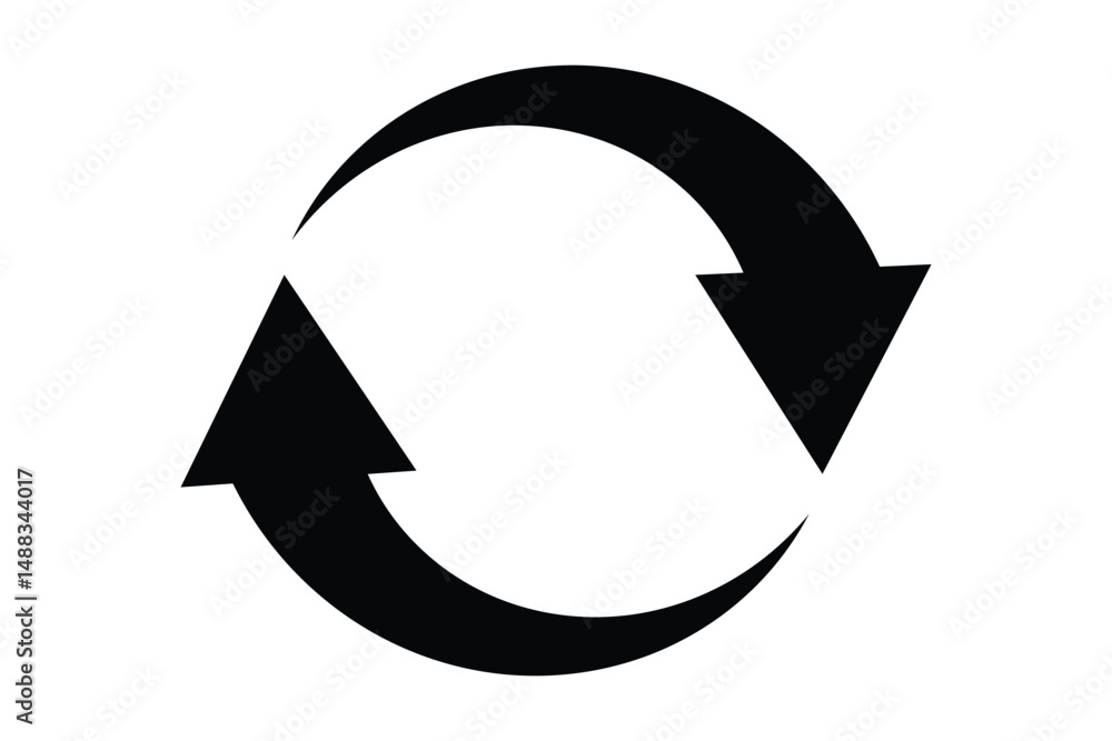 Poster recycling symbol. circle arrow vector, icon set. circle arrows. repeat and reload icons set , reuse 