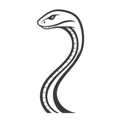 Fototapeta premium Cobra head profile, isolated, white background, tattoo design