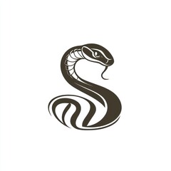 Naklejka premium Cobra snake design, graphic art, white background, tattoo
