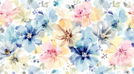 Stickers Patronen  seamles flower water color with background vector for fabric fashion and more  © Flower