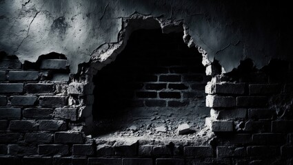 Aged black wall backdrop. Surface texture