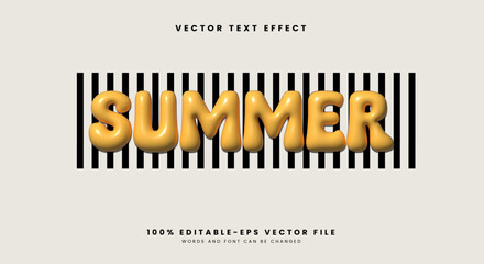 Summer 3d inflated Style editable text effect Template