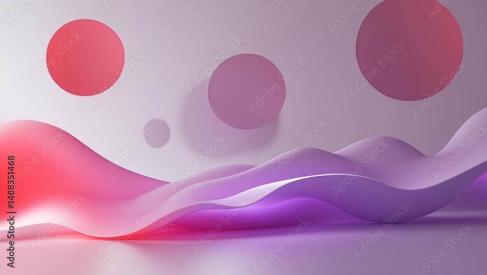 Poster elegant soft gradient circles on a grainy, colorful background for modern web page layouts