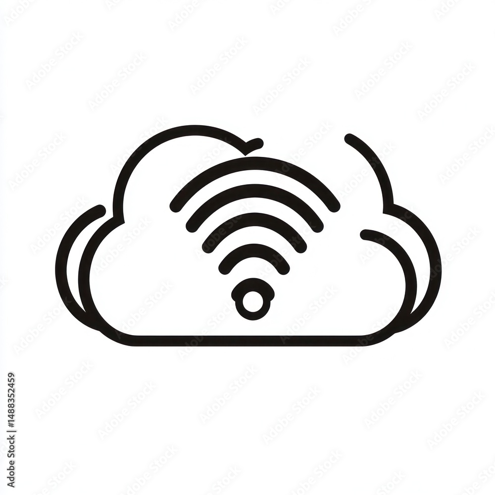 Poster cloud computing wifi network, data storage, digital technology