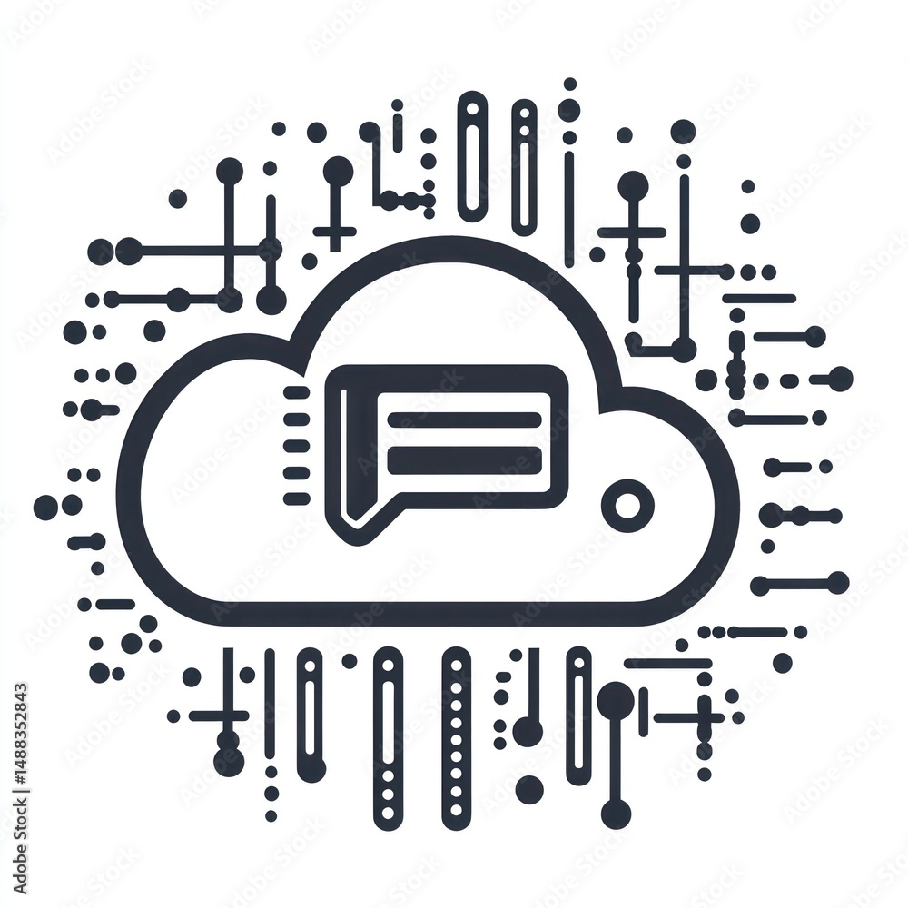 Poster cloud computing data storage network; digital communication