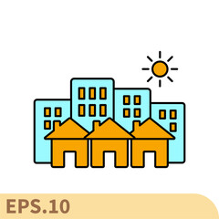 Fototapeta premium town icons symbol vector elements for infographic web 