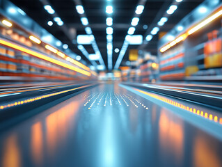 Futuristic Retail Space with Dynamic Lighting
