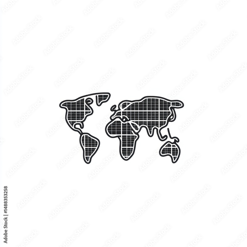 Poster global grid network map; data visualization background