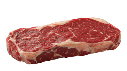Fototapeta premium Raw Ribeye Steak Cut Isolated on White Background