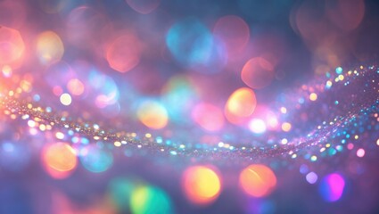 Pastel rainbow light bursts with glitter and flare background