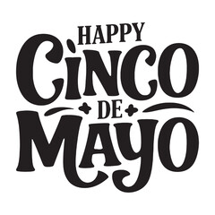 Cinco De Mayo Banner, inscription on bright ribbon. Vector illustration isolated on white background