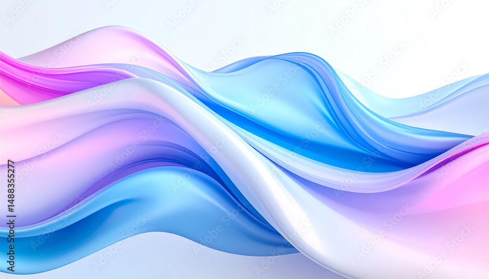 Poster flowing waves of pastel colors create a serene and visually appealing abstract design, evoking a sen