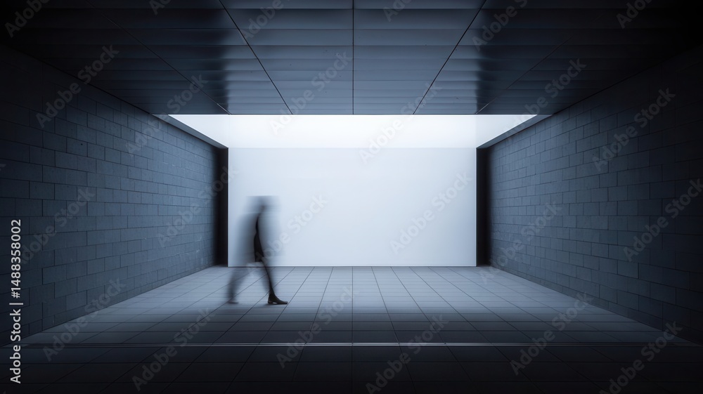 Poster motion capture in minimalist architecture a journey through light and shadow