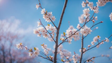 Seasonal floral scene in Japan: white plum blossoms in a tranquil outdoor garden during spring