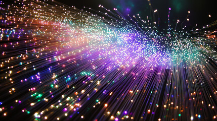 Fototapeta premium Fiber offers high efficiency, low loss, and strong interference resistance, making it the backbone of high-speed communication, modern internet, and the global information highway.