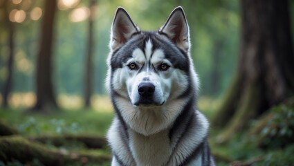 Husky Portrait in Siberian Nature